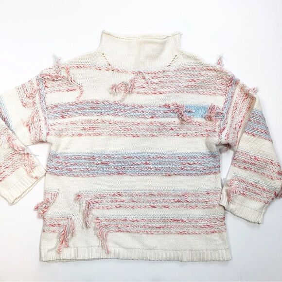 Lou & Grey Striped Fringe Out Sweater Women’s M pastelgoth soft girl boho EUC - Picture 13 of 16